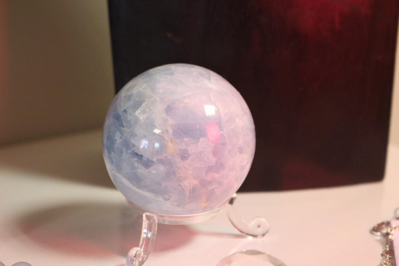 Pierre - sphère calcite bleue