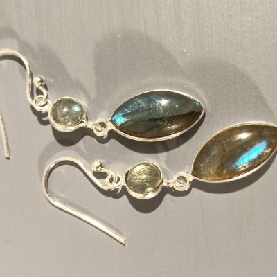 BOUCLES D'OREILLES LABRADORITE